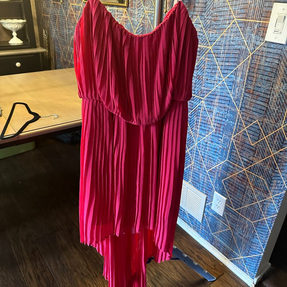 Nwt Bcbgeneration Strapless Pleated High Low Dres… - image 3